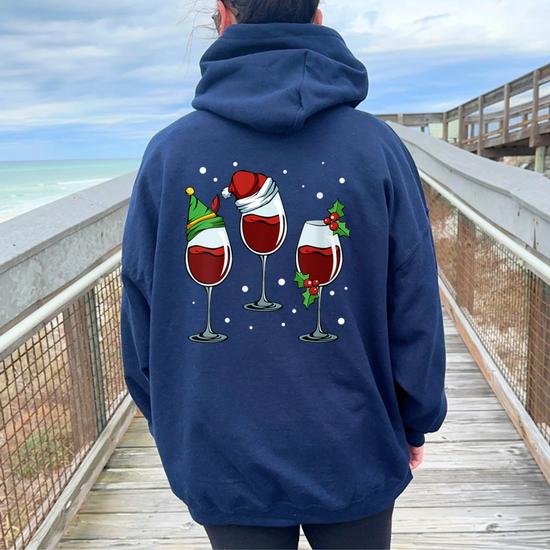 Merry Christmas Wine Lover Red White Alcoholic Drink Grapes Women