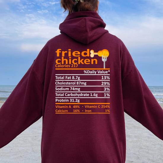 Fried Chicken Nutrition Food Facts Thanksgiving Funny Xmas T-Shirt Fried Chicken Nutrition Food Facts Thanksgiving Funny Xmas T-Shirt