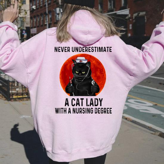 Cat lady hoodie hotsell