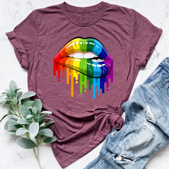 Lgbt Rainbow Lips Pride For Gay Homosexual Lesbian T-Shirt Tank Top