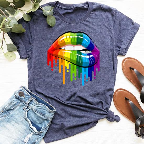 Lgbt Rainbow Lips Pride For Gay Homosexual Lesbian T-Shirt Tank Top