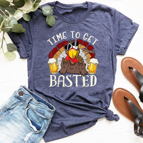 Time To Get Basted Shirt - Let's Get Adult Turkey Costume T-Shirt Time To Get Basted Shirt - Let's Get Adult Turkey Costume T-Shirt