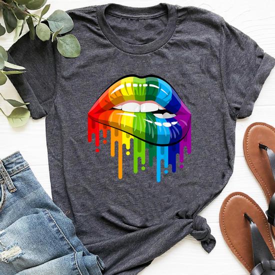 Lgbt Rainbow Lips Pride For Gay Homosexual Lesbian T-Shirt Tank Top