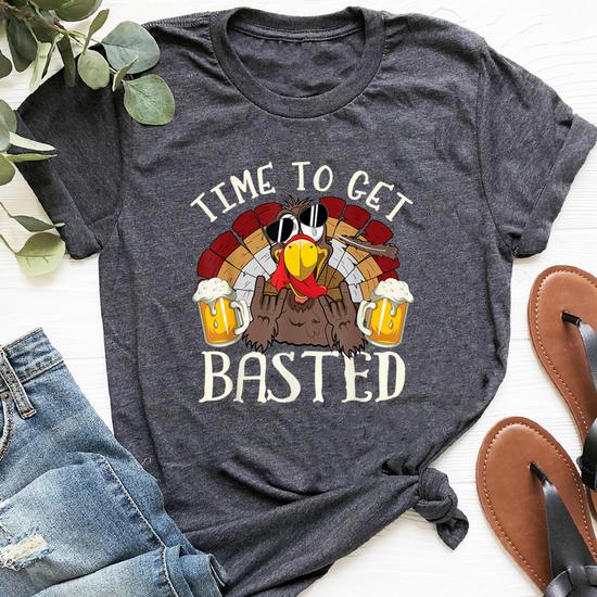 Time To Get Basted Shirt - Let's Get Adult Turkey Costume T-Shirt Time To Get Basted Shirt - Let's Get Adult Turkey Costume T-Shirt