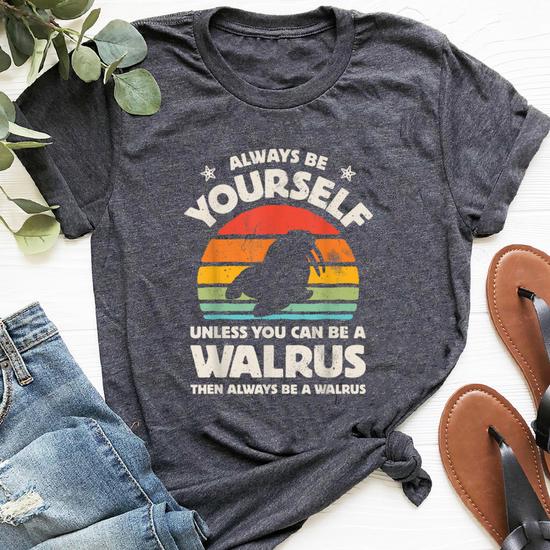 Walrus T-Shirt, Vintage Retro Style T-Shirt Walrus T-Shirt, Vintage Retro Style T-Shirt