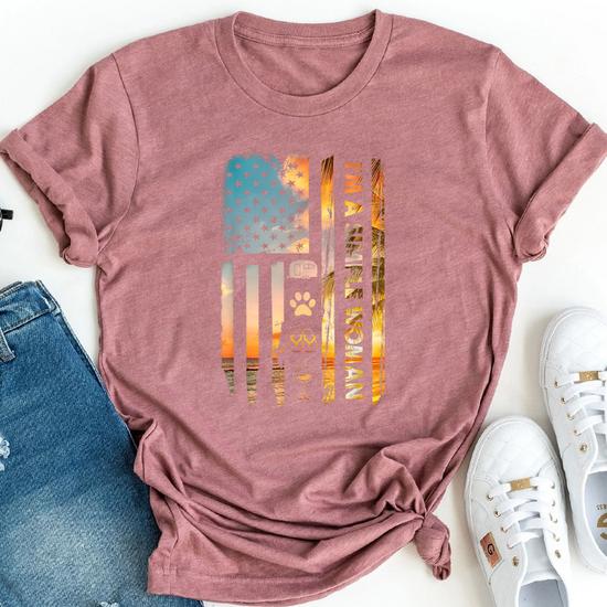 I'm A Simple Woman Wine Flip Flops Dogs Camping Flag Tshirt I'm A Simple Woman Wine Flip Flops Dogs Camping Flag Tshirt